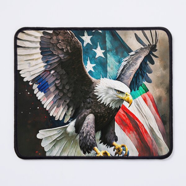 Item preview, Eagle with outstretched wings against the backdrop of the USA flag designed and sold by SebSun.