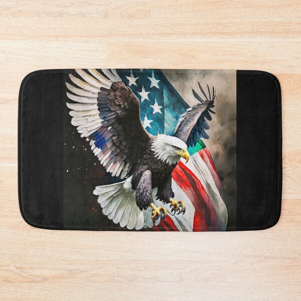 Item preview, Eagle with outstretched wings against the backdrop of the USA flag designed and sold by SebSun.