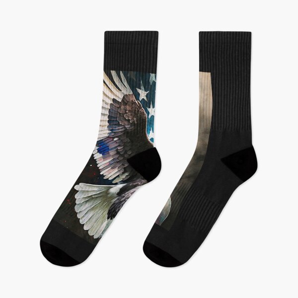 Item preview, Eagle with outstretched wings against the backdrop of the USA flag designed and sold by SebSun.