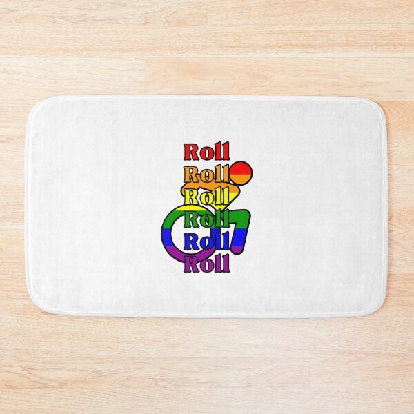 Item preview, "Roll Roll Roll Roll Roll Roll" Rainbow Lettering Pride design show the world that you are part of the LGBTIQQ community designed and sold by It's Wheelie Cool.