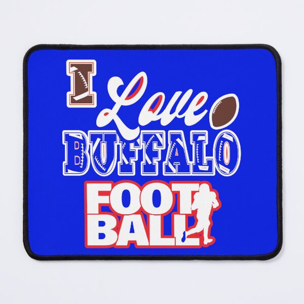 Item preview, I Love Buffalo Football Red White Football Lettering designed and sold by SmileThreads.