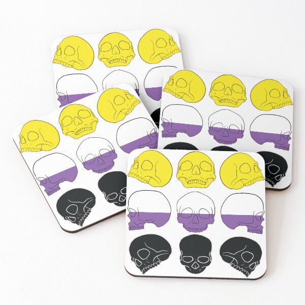 Item preview, Nonbinary Skull Flag designed and sold by KomiBuTT.
