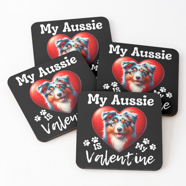 Item preview, My Aussie is My Valentine | Australian Shepherd Heart  designed and sold by TheMostLikely.