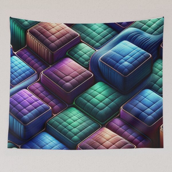 Item preview, Futuristic Cubes In Purple,Blue,Green And Orange designed and sold by mymagicstoreus.