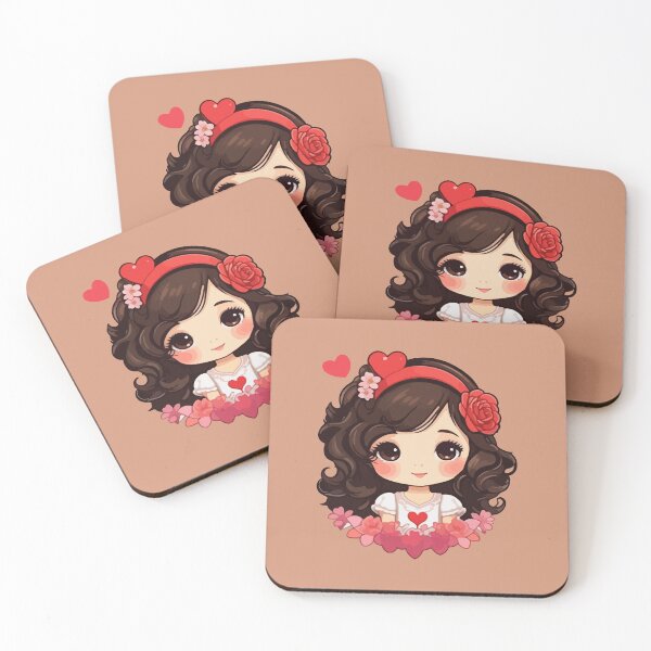 Item preview, Cute girl in love designed and sold by StickerLab4.