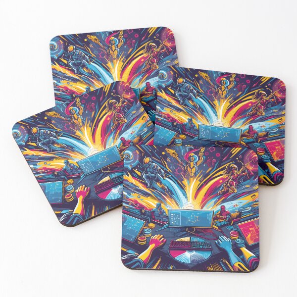 Item preview, Colorful Gaming Aesthetic Desk Mat designed and sold by KitonicTees.