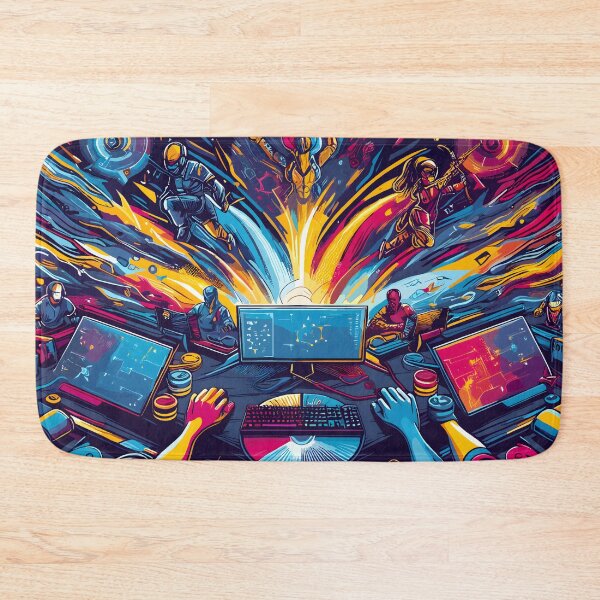 Item preview, Colorful Gaming Aesthetic Desk Mat designed and sold by KitonicTees.