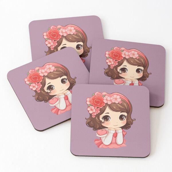 Item preview, Adorable girl with rose ribbon designed and sold by StickerLab4.