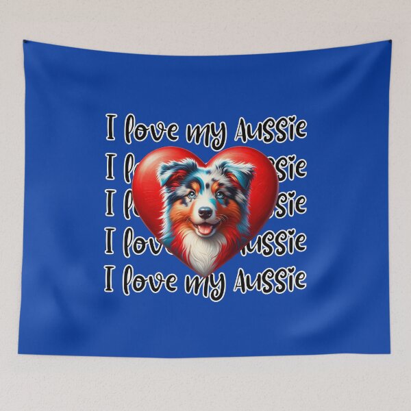 Item preview, I Love my Aussie | Australian Shepherd Valentine Heart  designed and sold by TheMostLikely.