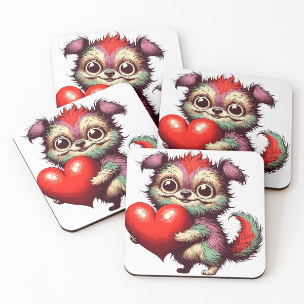 Item preview, Valentines Day Cute Weird Puppy Funny Dog With Heart Vintage  designed and sold by WildPalette-Art.