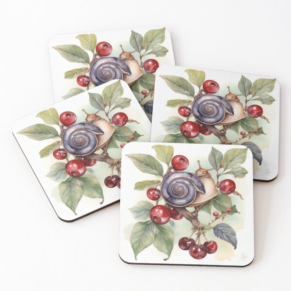 Item preview, juicy cherry , snail  designed and sold by bonjourmadame4.