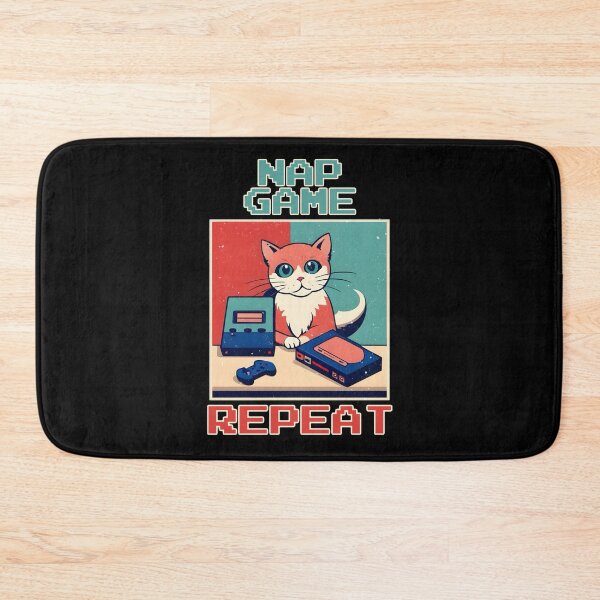 Item preview, Funny cute retro cat gaming. Retro gamer lifestyle. Nap game repeat. designed and sold by Unitepeople.