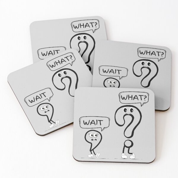 Item preview, Wait, What. Comic comma and a question mark designed and sold by mwagie.