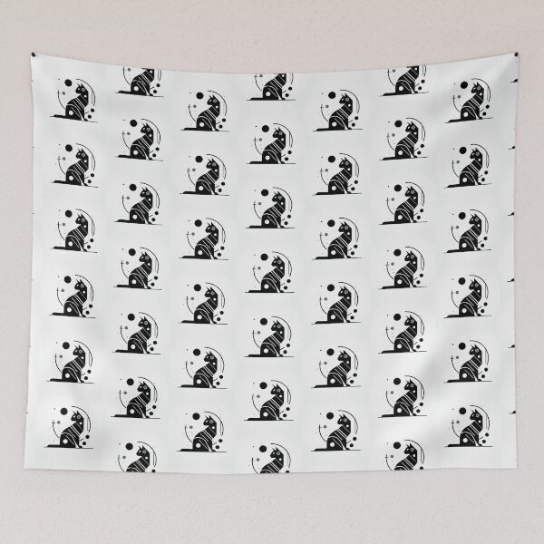 Item preview, Cat - michi ejipcio with stars and moon minimalist style background designed and sold by Tblurry.