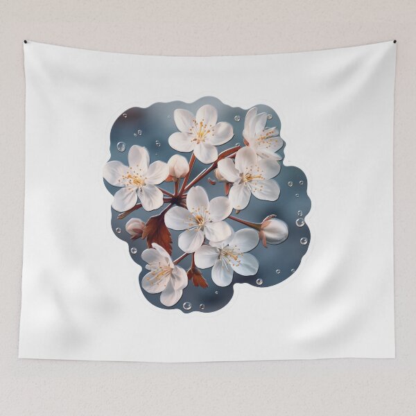 Item preview, "Ephemeral Blossoms" portrays delicate and intricate blossoms suspended in a void, encapsulating a fleeting moment of beauty and fragility. designed and sold by LittleOF Arty.