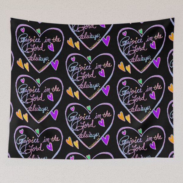 Item preview, Philippians 4:4 Rejoice (be WELL, THRIVE, REJOICE EXCEEDINGLY) in the Lord always - Hand-drawn with Hearts designed and sold by Victoria Rose.