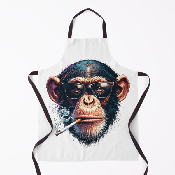 Item preview, Smoking Chimpanzee Illustration designed and sold by digital-savant.