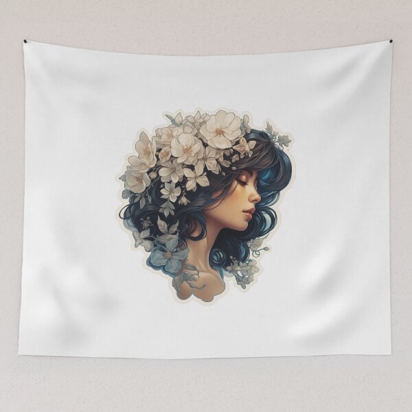 Item preview, "Ephemeral Blossoms" portrays delicate and intricate blossoms suspended in a void, encapsulating a fleeting moment of beauty and fragility. designed and sold by LittleOF Arty.