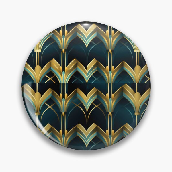 Item preview, Elegant Blue-Green And Golden Art Deco Pattern designed and sold by DEC02.