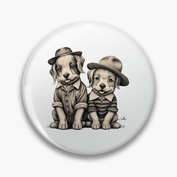 Artikelvorschau, Zwei süße Hunde in Kleidung und Hut entworfen und verkauft von MagelliShop.