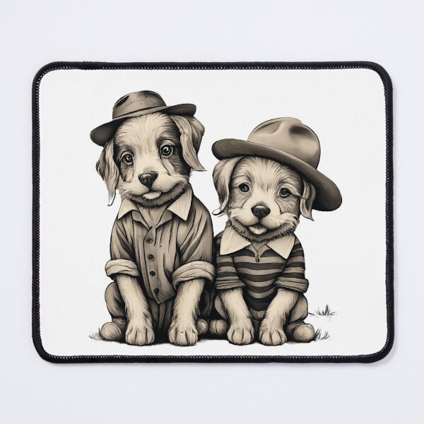Item preview, Two cute dogs in clothes and hat designed and sold by MagelliShop.