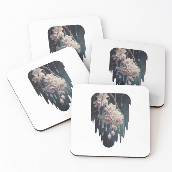 Item preview, "Ephemeral Blossoms" portrays delicate and intricate blossoms suspended in a void, encapsulating a fleeting moment of beauty and fragility. designed and sold by LittleOF Arty.