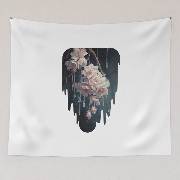Item preview, "Ephemeral Blossoms" portrays delicate and intricate blossoms suspended in a void, encapsulating a fleeting moment of beauty and fragility. designed and sold by LittleOF Arty.
