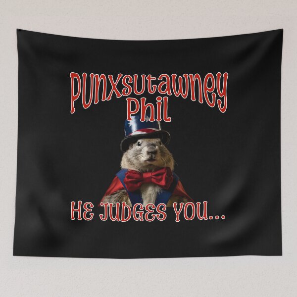 Item preview, He Judges You Punxsutawney Phil Happy Groundhog Day designed and sold by ZeptepiTrends.
