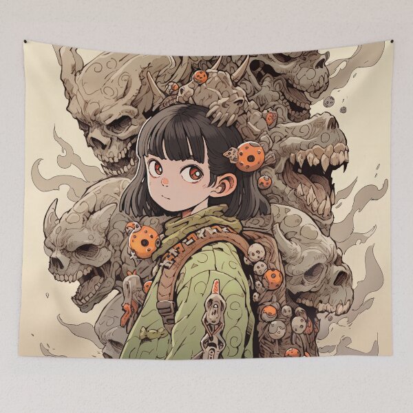 Item preview, Creepy Cute Skeletal Monsters and Anime Girl designed and sold by bubblegoth.