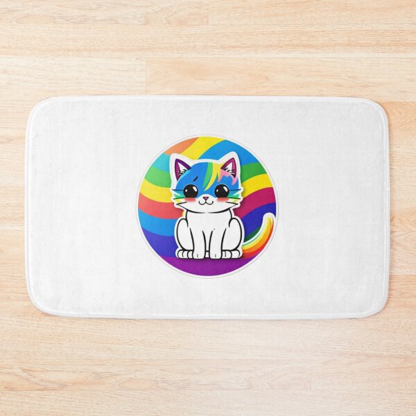 Item preview, Cute anime rainbow kitty cat stickers designed and sold by Flowerslaps.