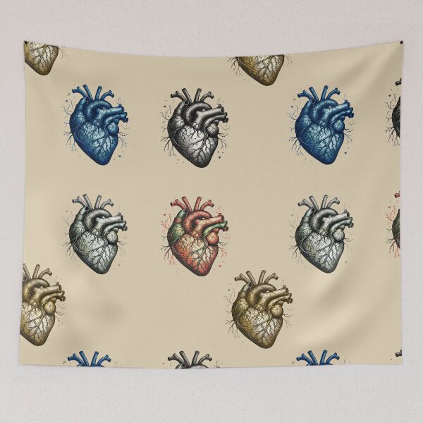 Item preview, Vintage anatomy style, human heart grunge Watercolor, human heart, anatomy art, student, doctor, medical designed and sold by Collagedream.