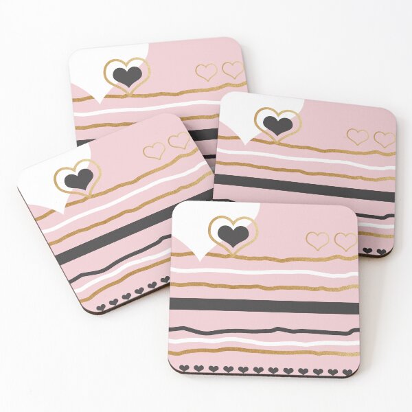 Item preview, Golden hearts in pink background designed and sold by HikaryChan.