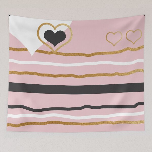 Item preview, Golden hearts in pink background designed and sold by HikaryChan.