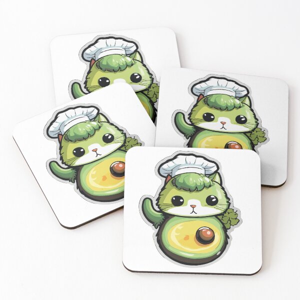 Item preview, Chef Avocato: Sushi Master Cat - Cute Sushi Chef Cat Avocado Feline Art designed and sold by VeggiPower.