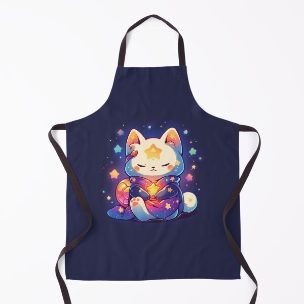 Item preview, Cute Kawaii Space Manekineko Lucky Charm Cat with Galaxies and Stars in Pink and Purple Pastel designed and sold by CozyKawaiiArt.