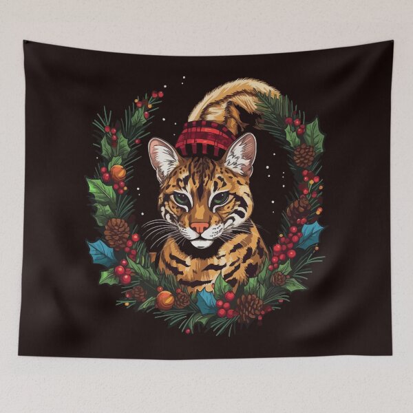 Item preview, Christmas Ocelot designed and sold by creativellashop.