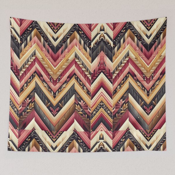 Item preview, Herringbone Pattern - Red Pink Yellow Black ; Pattern,  Chevron designed and sold by PatternInArt.