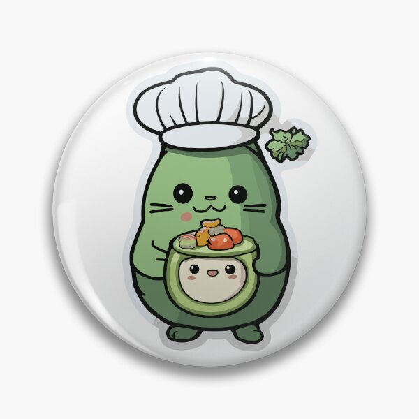 Item preview, Chef Avocato: Sushi Master Cat - Cute Sushi Chef Cat Avocado Feline Art designed and sold by VeggiPower.