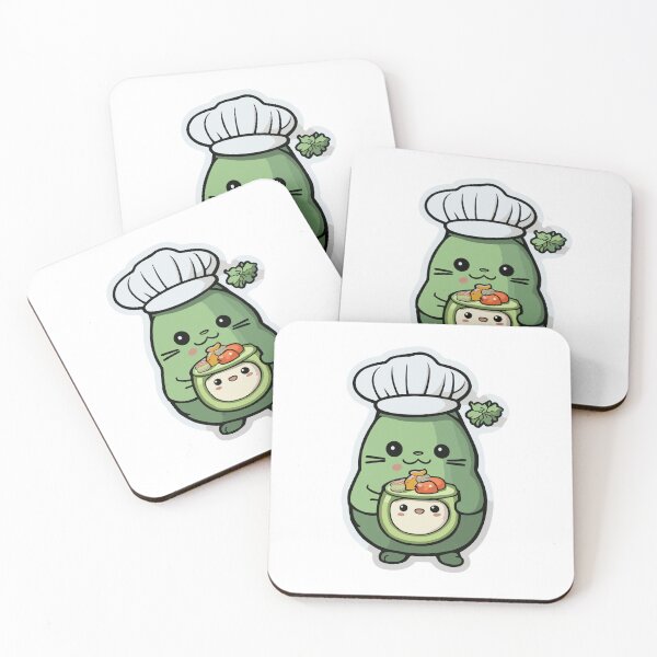 Item preview, Chef Avocato: Sushi Master Cat - Cute Sushi Chef Cat Avocado Feline Art designed and sold by VeggiPower.
