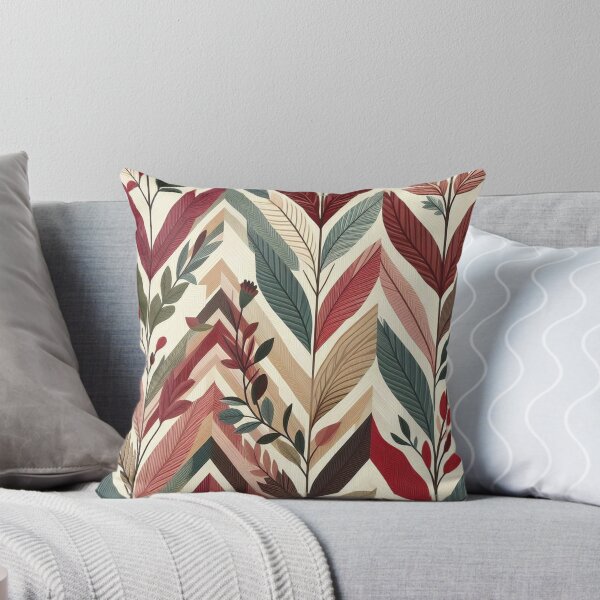 Item preview, Herringbone Pattern - Red Green Leaf Pattern ; Pattern,  Chevron designed and sold by PatternInArt.