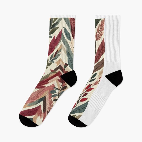 Item preview, Herringbone Pattern - Red Green Leaf Pattern ; Pattern,  Chevron designed and sold by PatternInArt.