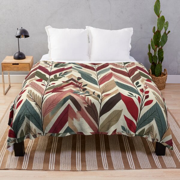 Item preview, Herringbone Pattern - Red Green Leaf Pattern ; Pattern,  Chevron designed and sold by PatternInArt.