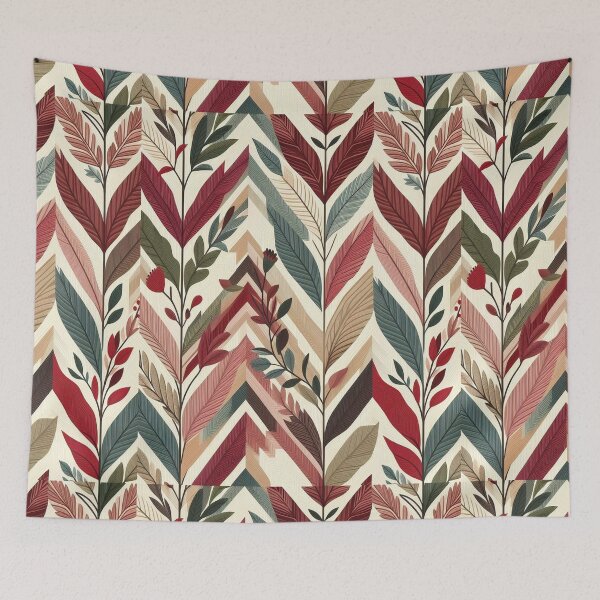 Item preview, Herringbone Pattern - Red Green Leaf Pattern ; Pattern,  Chevron designed and sold by PatternInArt.