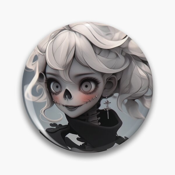 Item preview, Eerie Cute Gothic Skeletal Anime Girl designed and sold by bubblegoth.