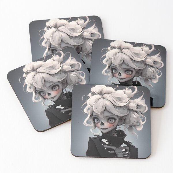 Item preview, Eerie Cute Gothic Skeletal Anime Girl designed and sold by bubblegoth.