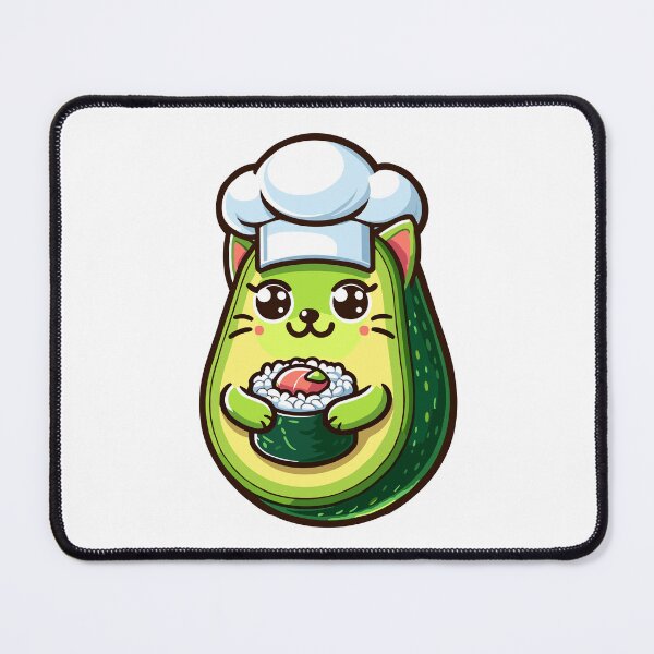 Item preview, Chef Avocato: Sushi Master Cat - Cute Sushi Chef Cat Avocado Feline Art designed and sold by VeggiPower.