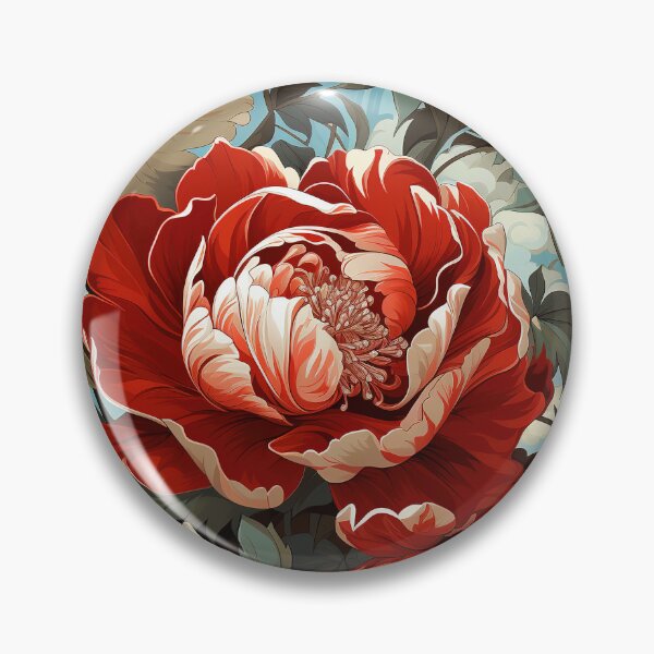 Item preview, Peony Tile 21: Ruffled Symphony in Blush and Blossom, Rose-Kissed Dreams on Leafy Thrones designed and sold by TheBrainArt.