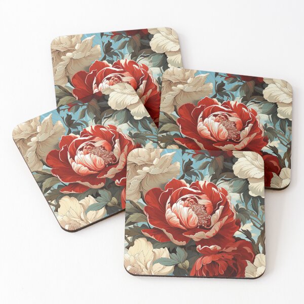 Item preview, Peony Tile 21: Ruffled Symphony in Blush and Blossom, Rose-Kissed Dreams on Leafy Thrones designed and sold by TheBrainArt.