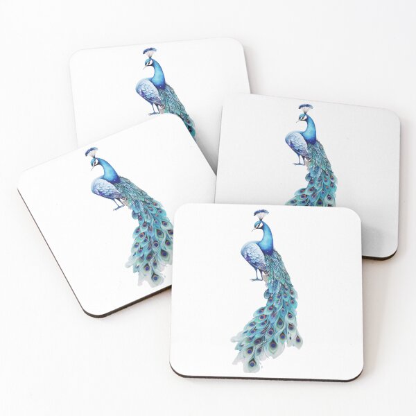 Item preview, Peacock, Peafowl, Peahens, allure of our Watercolour Design #3 Sticker designed and sold by fluidwatercolor.