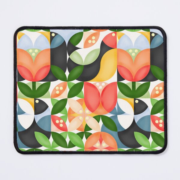 Item preview, Mid Century Birds and Flowers designed and sold by Phanya-Style.